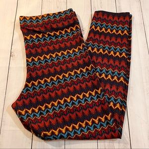 Bright Patterned Multi Colored Leggings XL